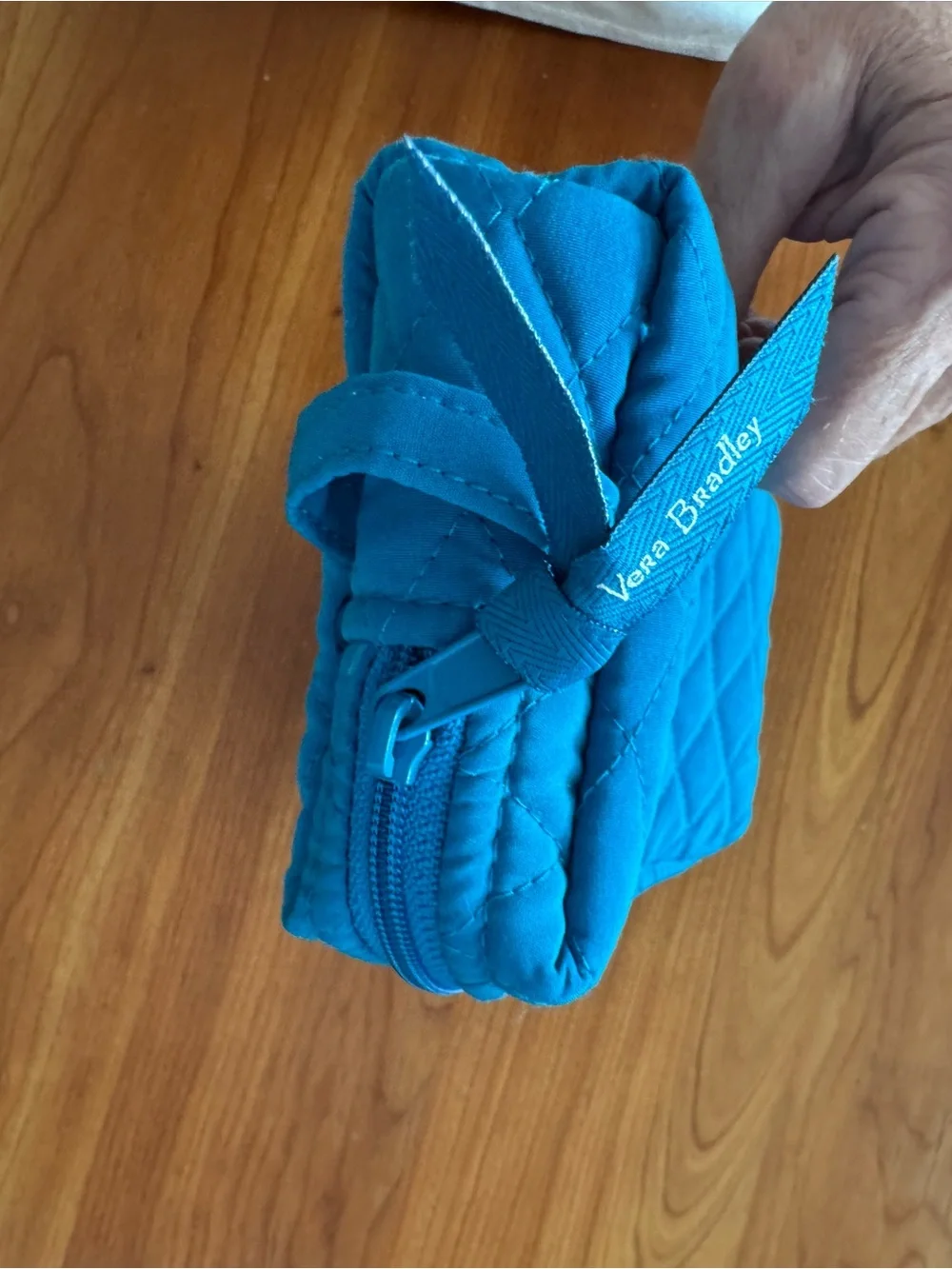 Vera Bradley Quilted Turquoise Cosmetic Pouch